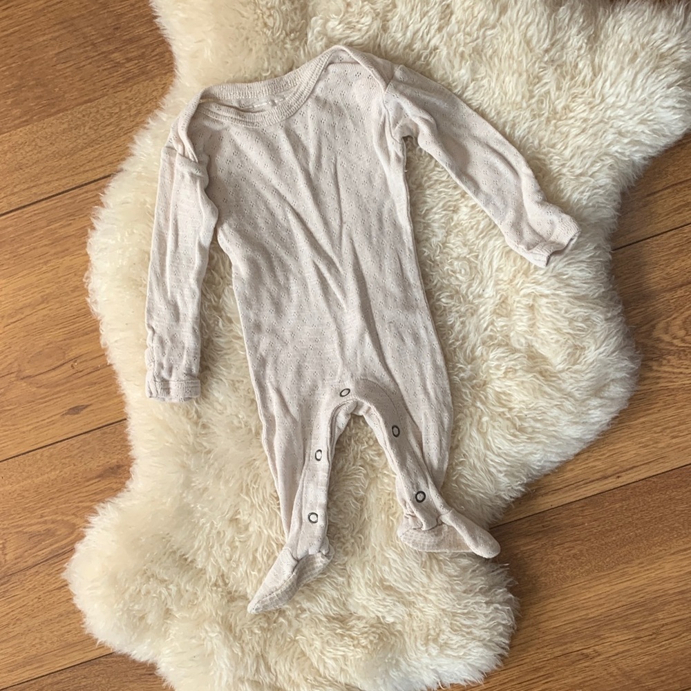 L’oved Baby organic pointelle footie
